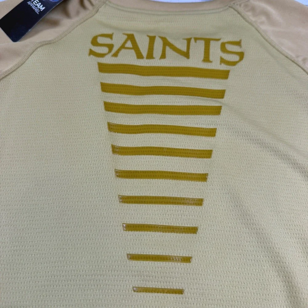 Majestic New Orleans Saints Shirt Mens Small Gold Long Sleeve Cool Base NWT - Picture 12 of 12